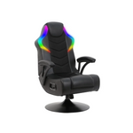 Silla para juegos con pedestal de audio X Rocker Nemesis RGB (malla negra)