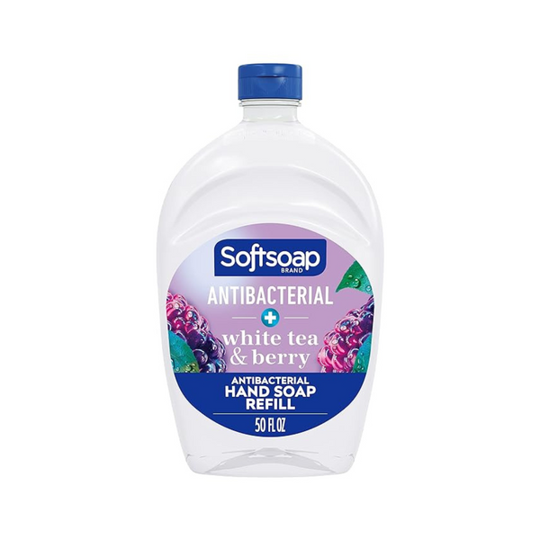 Recambio de jabón líquido para manos antibacteriano Softsoap de 50 onzas (té blanco y bayas)