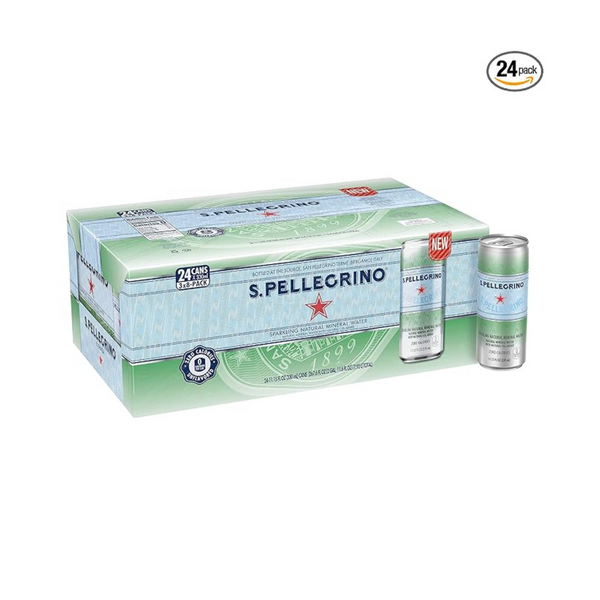 Pack de 24 Agua Mineral Natural con Gas S.Pellegrino, Sin Sabor