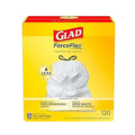 Glad ForceFlex Bolsas de basura altas con cordón para cocina, 13 galones, sin perfume