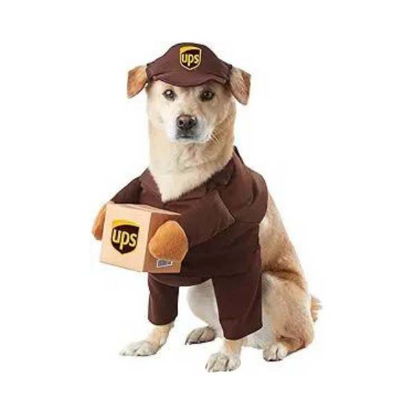 Disfraces de California Disfraz de conductor de entrega de UPS para perro y gato (grande)