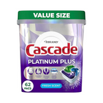 Cascade Platinum Plus ActionPacs Dishwasher Detergent Pods, Fresh, 62 Count