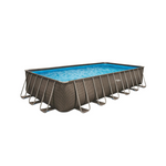 Summer Waves 24' Dark Double Rattan Print Elite Rectangular Frame Pool