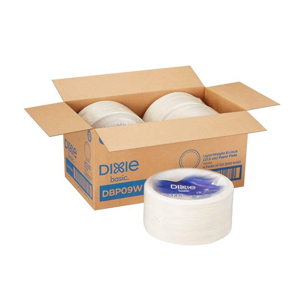 Platos de papel livianos Dixie Basic de 8.5 ″ (500 unidades)