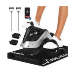 Magnetic Mini Exercise Bike with App + 2 Resistance Bands & Non-Slip Mat