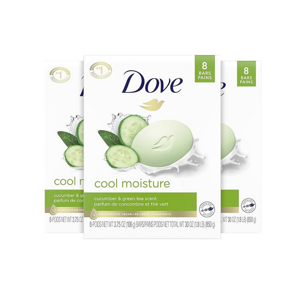 24-Pk Dove Skin Care Beauty Bar, Cucumber And Green Tea