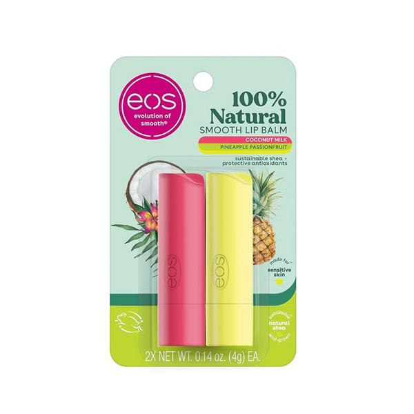 3-Pack 0.14-Oz eos Natural Shea Smooth Lip Balm (3 flavors)