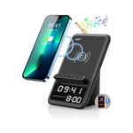 Wireless Charging Station with Bluetooth Speaker and Alarm Clock