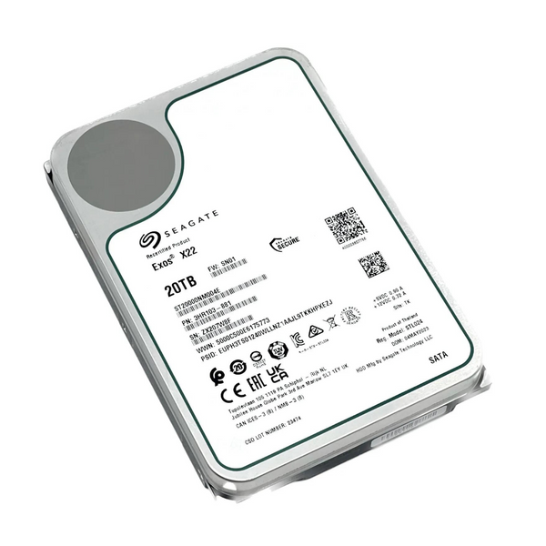 20TB Seagate Exos X22 Enterprise 3.5" 7200 RPM Hard Drive (Recertified)