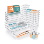 25 Piece Plastic Drawer Organizer