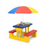 Costway 4 Seat Kids Picnic Table w/Umbrella