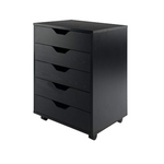 5-Drawer Winsome Halifax Mobile Storage/Organization Cabinet (Black)