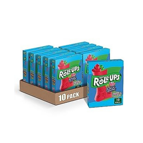 10-Packs Of 10 Fruit Roll-Ups Fruit Flavored Snacks, Jolly Rancher