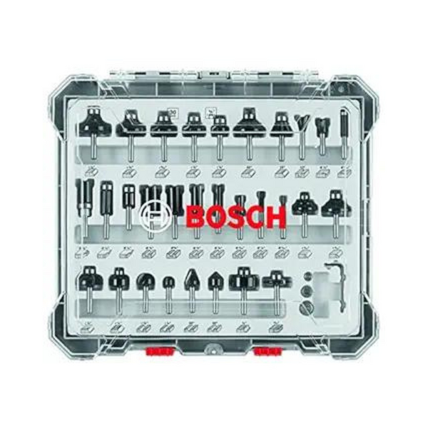 30-Piece Bosch Carbide-Tipped Wood Router Bit Assorted Set