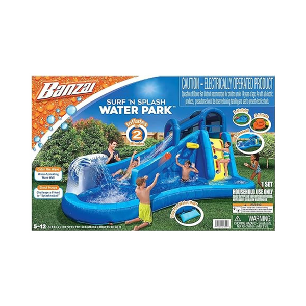 Tobogán inflable para parque acuático al aire libre BANZAI Surf N' Splash