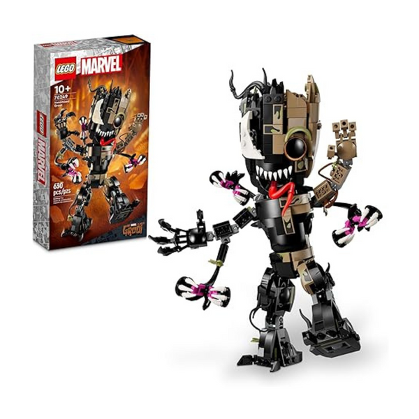 Set de construcción transformable LEGO Marvel Groot Venomizado de 630 piezas