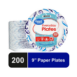 200-Ct 9" Great Value Everyday Strong Microwave Safe Disposable Paper Plates