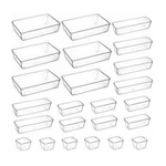 24 Pack Clear Plastic Drawer Organizers