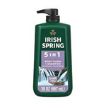 Champú de gel de baño 5 en 1 Irish Spring, botella con dosificador de 30 oz