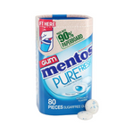 Chicle Mentos Pure Fresh sin azúcar de 80 piezas con xilitol (menta fresca)