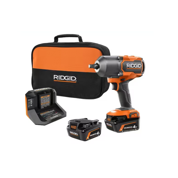 Ridgid 18V Brushless 4-Mode 1/2" Impact Wrench Kit w/ 2x 4Ah Batteries & Charger