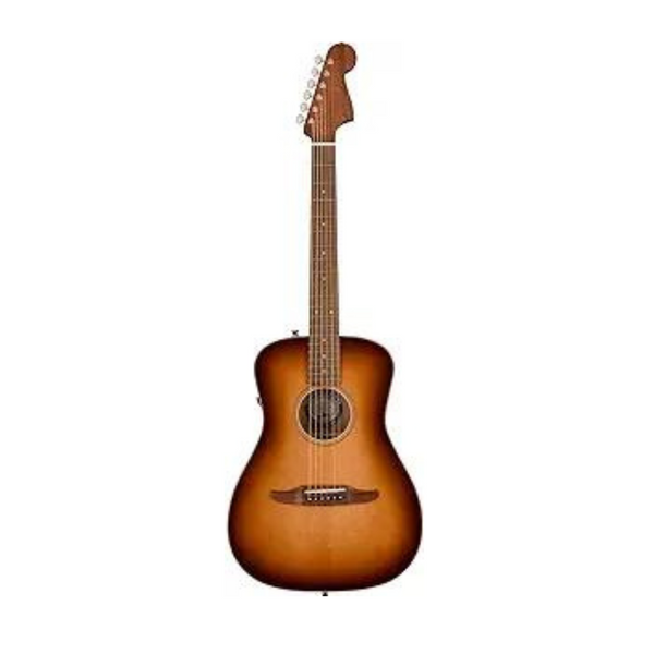 Guitarra acústica clásica Fender Malibu con funda (Aged Cognac Burst)