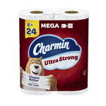 2 paquetes de 12 megarollos (48 regulares) de papel higiénico ultrafuerte Charmin y un crédito de Amazon de $ 5