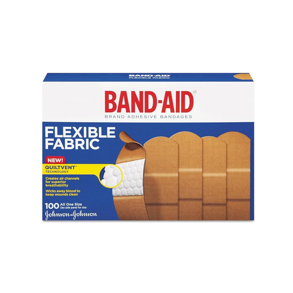 Vendas adhesivas de tela Band-Aid, todas de talla única, 100 unidades