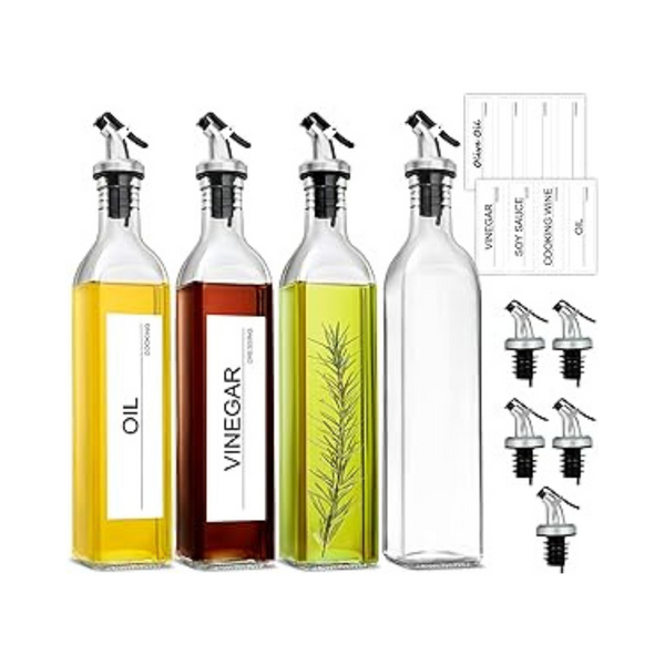 4-Pack Oil Dispenser Bottle for Kitchen