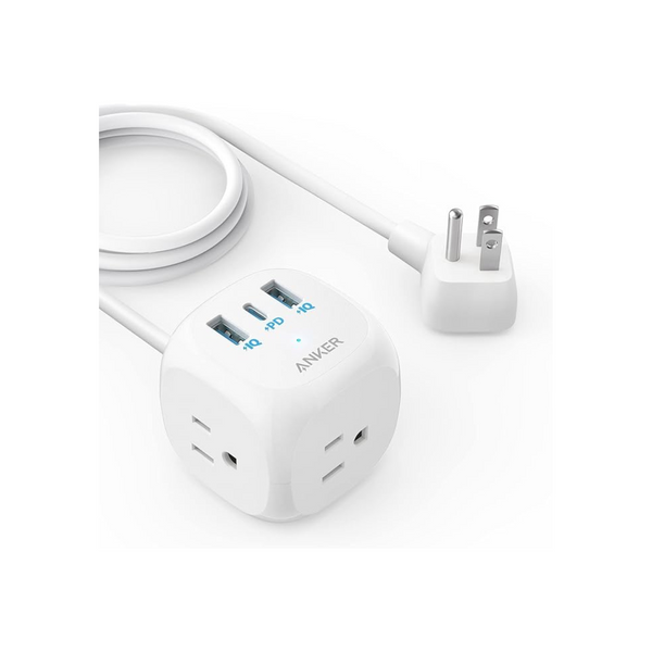 Anker 20W USB C Power Strip, 5 ft Extension Cord • Power Delivery Charging