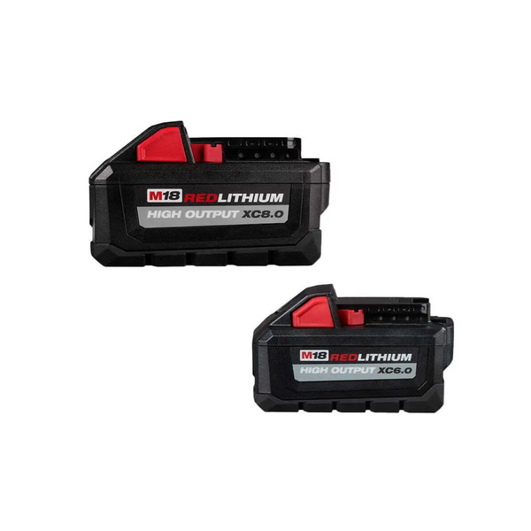 Paquete de 2 baterías Milwaukee M18 Redlithium de alto rendimiento XC 8.0 + XC 6.0