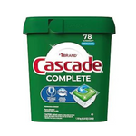 Cápsulas de detergente para lavavajillas Cascade Complete de 78 unidades (aroma fresco)