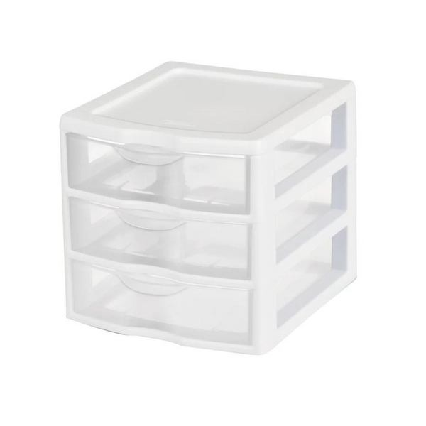 Sterilite 3-Drawer Desktop Storage Unit (White)