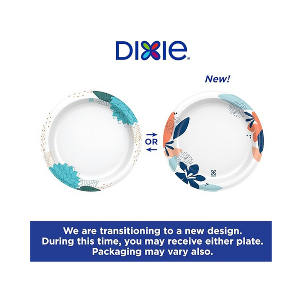 90-Count Dixie 8.5" Light Dinner Size Printed Disposable Paper Plates