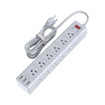 NvTias 6ft Long Surge Protector 3-Sided Power Strip