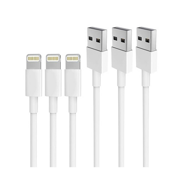 3-Pack 6ft Long Lightning to USB Data Sync & Charging Cable