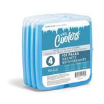 4-Pack Cool Coolers Slim Ice Packs for Lunch Boxes or Coolers