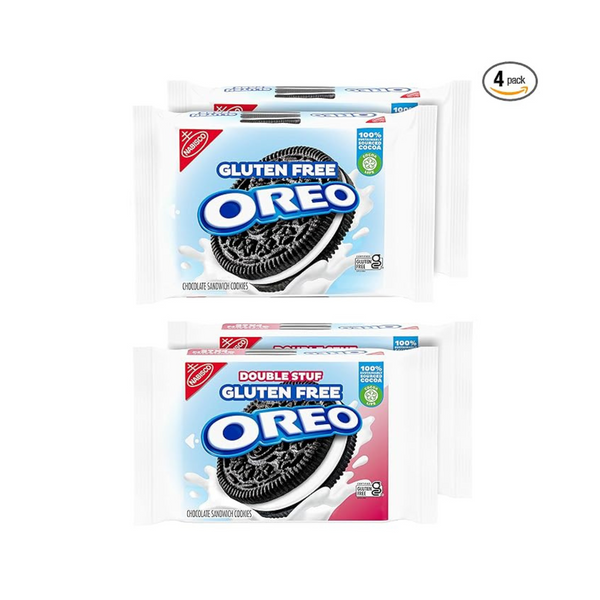 Paquete variado de galletas Oreo Original y Oreo Double Stuf sin gluten, paquete de 8