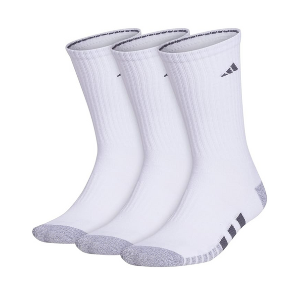 3-Pairs of Adidas Men's Cushioned Crew Socks with Arch Compression