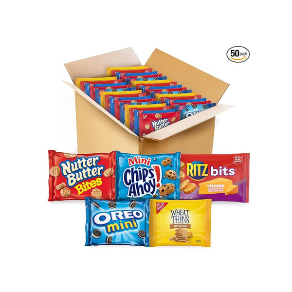 50-Pk Nabisco Cookie & Cracker Variety Snack Pack (Oreo, Chips AHOY!, Ritz Bits & More)