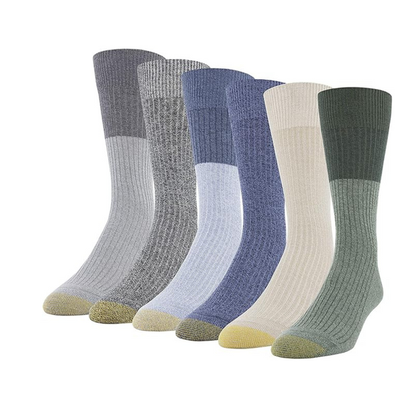 6 Pairs Of Goldtoe Men’s Stanton Crew Socks