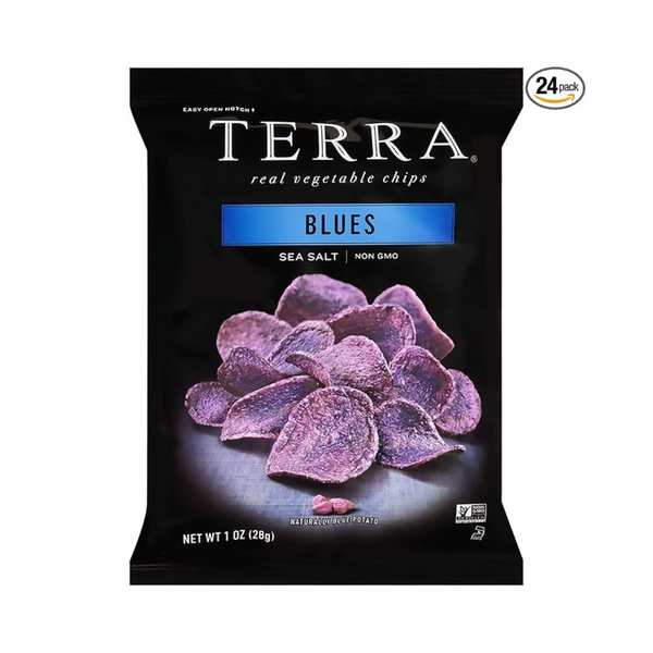 Chips de verduras Terra Blues con sal marina, 1 oz (paquete de 24)