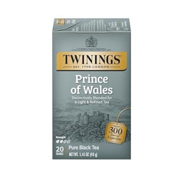 6 paquetes de bolsitas de té negro Príncipe de Gales Twinings de 20 quilates