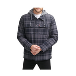 Levi’s Men’s Plaid Sherpa Lined Hooded Shirt Jacket