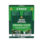 Paquete de 2 jabones corporales limpios originales Irish Spring de 20 onzas