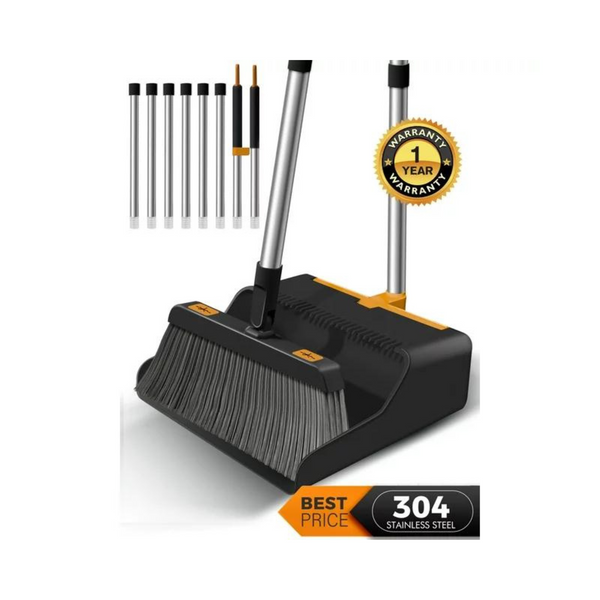 Long Handle Broom and Dustpan Set