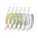 Paquete de 6 cables trenzados USB-A a Lightning con certificación MFi