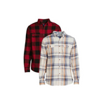 2-Pack George Men's Long Sleeve Flannel Shirts