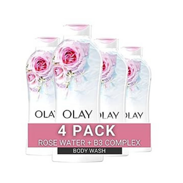 4 Bottles of Olay Fresh Outlast Body Wash with B3, Rose Water and Sweet Nectar (22 Fl Oz Bottles)