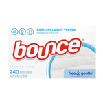 Hojas para secadora suavizante de telas Bounce de 240 unidades (gratis y suaves)